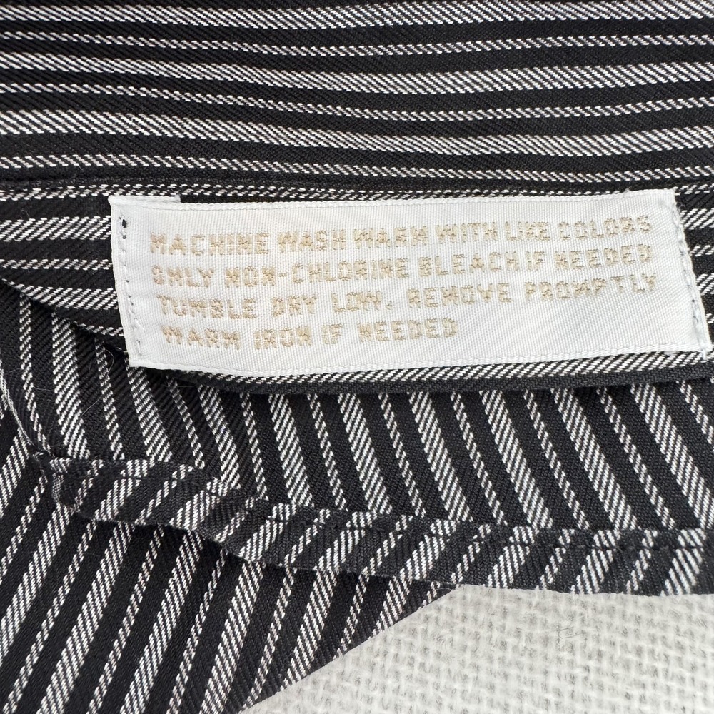 Nordstrom Shirt Mens 2XL Black White Stripe Classic Fit Non Iron Button Down - Picture 8 of 8